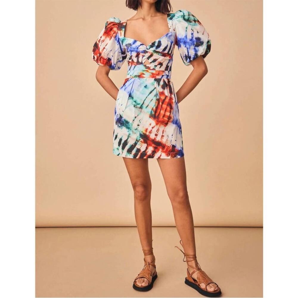 HUNTER BELL tilly dress in electric tie-dye sz 4